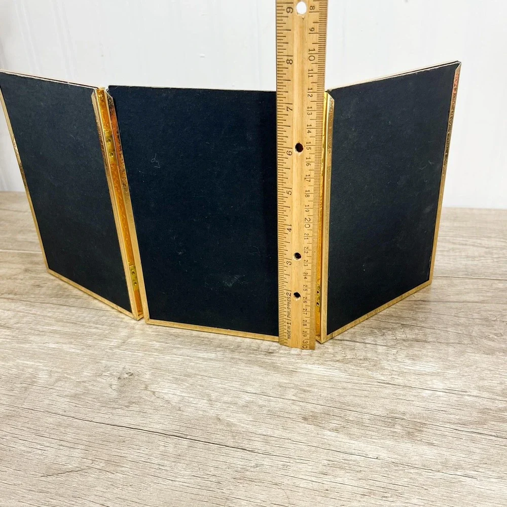 Foldable Brass MCM Photo Frame - Vintage 5x7 Inch